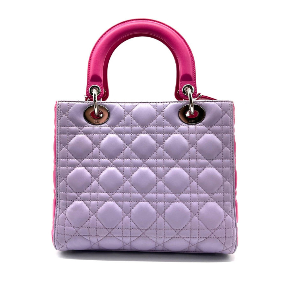 Dior 2way  hot lambskin Bag silver Shoulder pink Lady Christian purple
